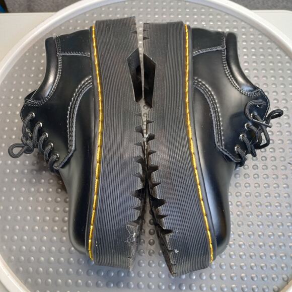 Dr. Martens 8053 Quad Platform Oxfords • Unisex Leather Chunky 5-Eye Shoes Black - Picture 8 of 10
